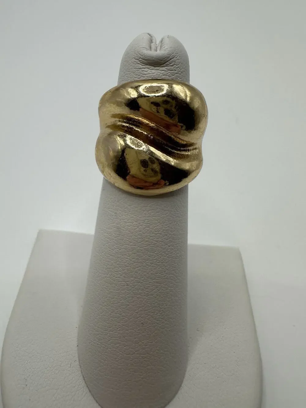 Gold Tone Swirl Band Men’s Pinky Ring Size 3.75